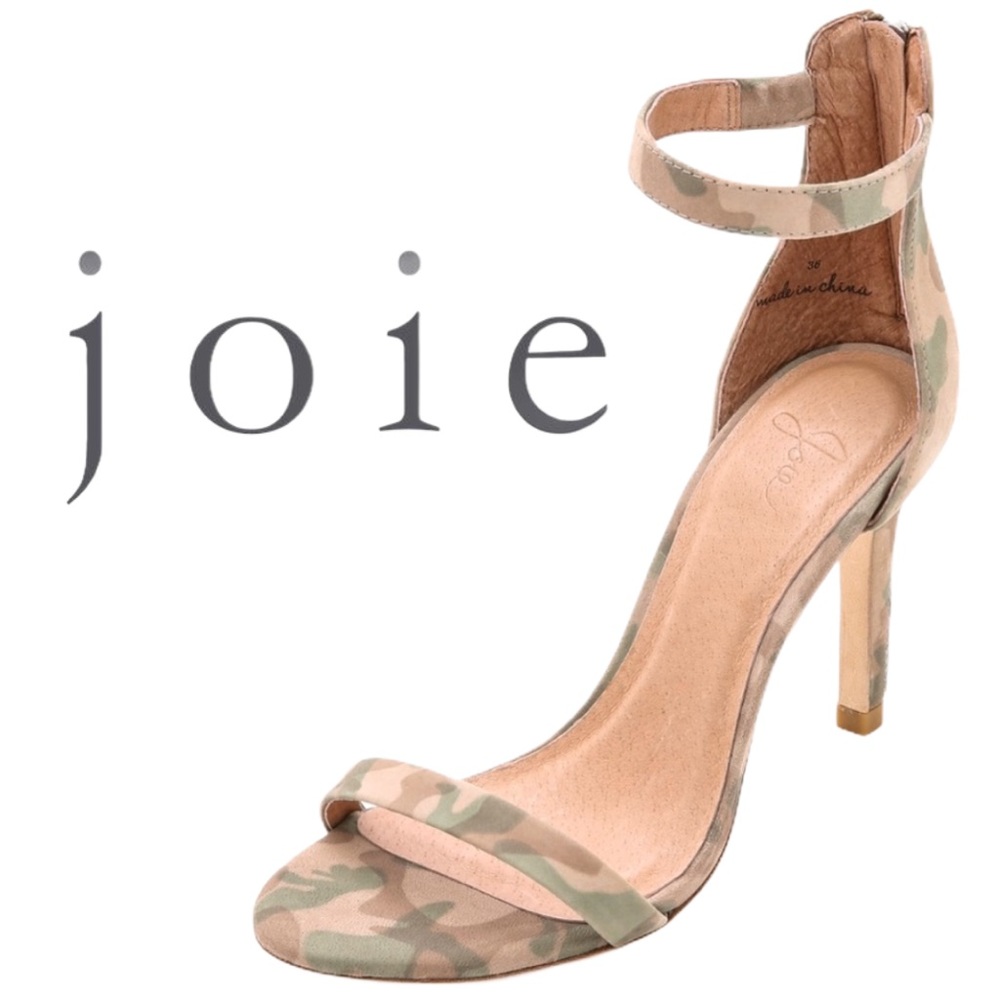 NEW Joie Abbot Camo-Print Leather Stilettos